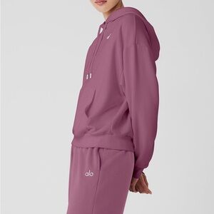 🔥 ALO Yoga Accolade Set XS Soft Mulberry Pink Hoodie + Sweatpants Sweatsuit